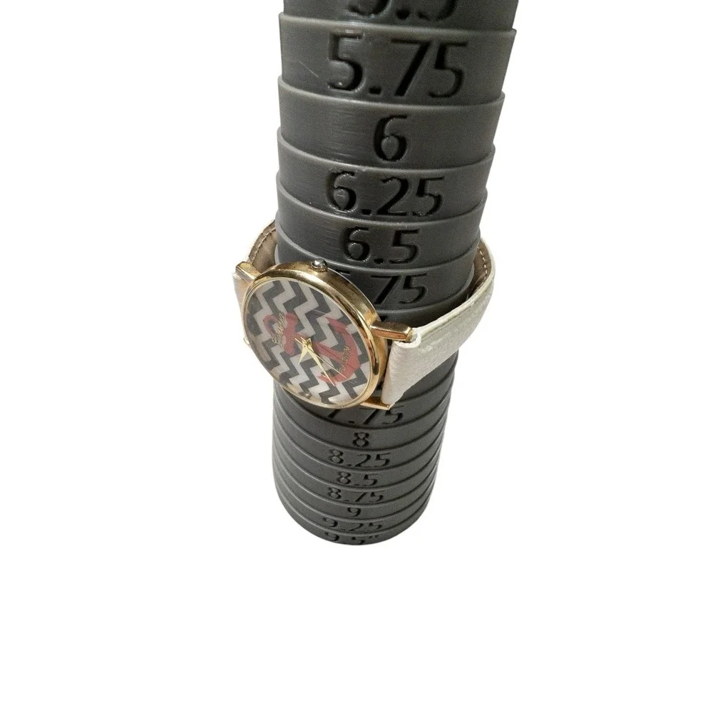 Geneva Platinum Watch Womens‎ Pink Anchor White Leather Band Nautical Chevron